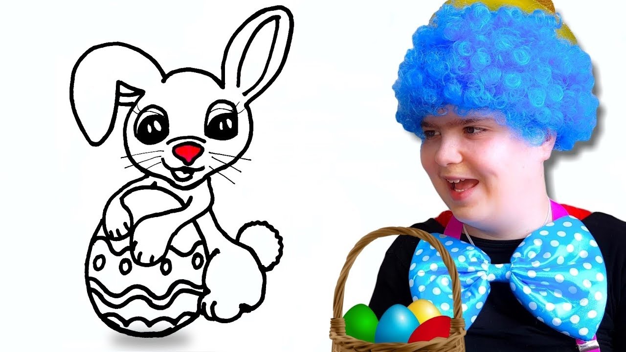 1280x720 How To Draw Easter Bunny And Eggs Easter Drawings For Kids