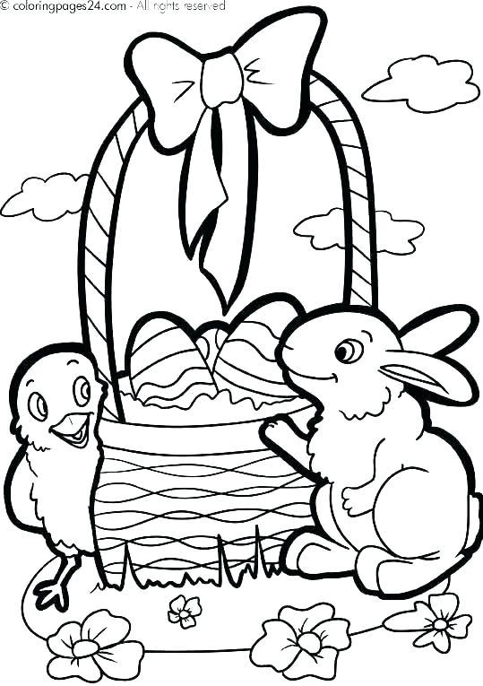539x765 Easter Basket With Eggs Coloring