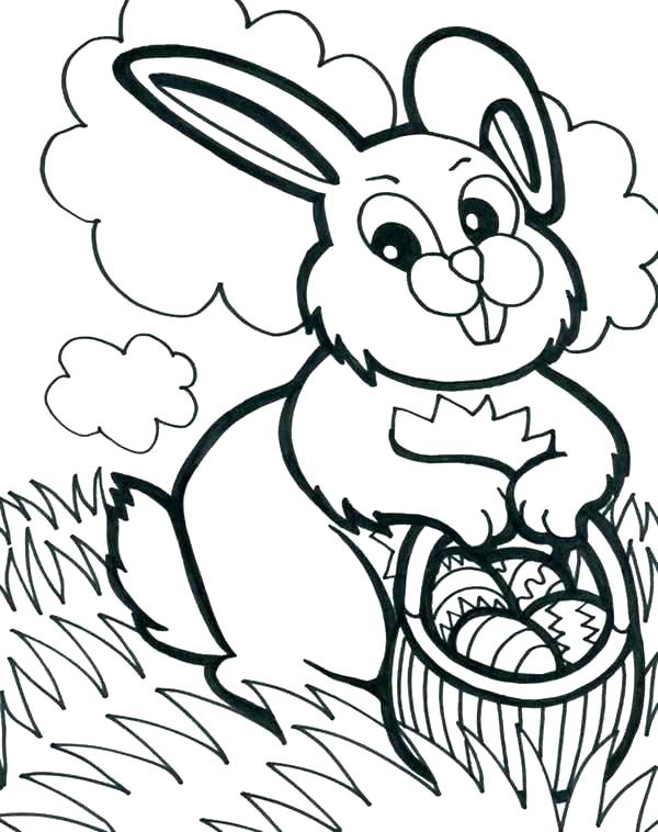 600x758 Easter Bunny Basket Coloring