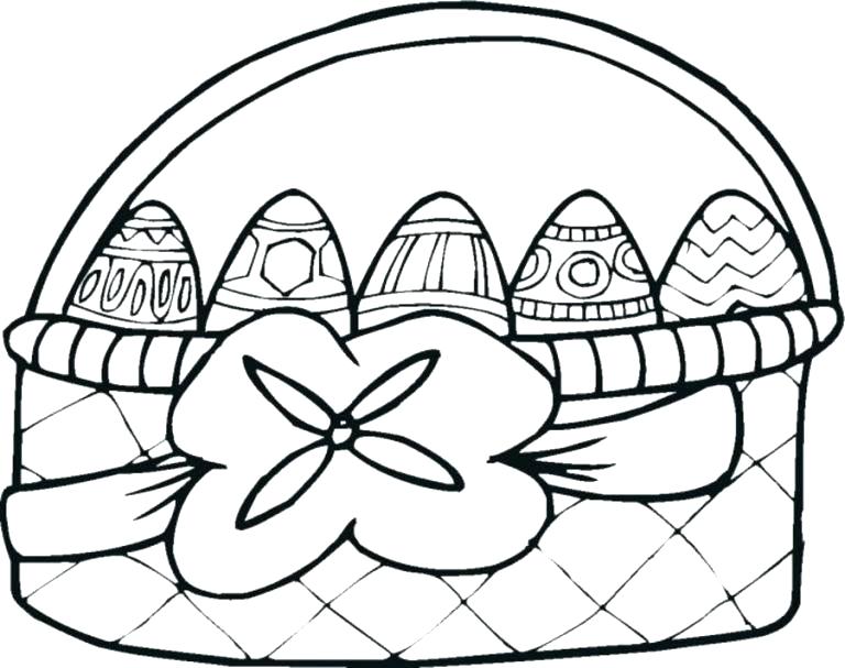 768x607 Easter Egg Basket Coloring Pages Coloring Pages Of Eggs Combined