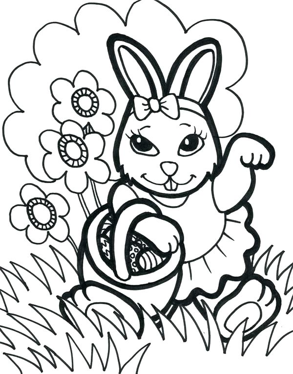 600x766 Coloring Pages Of Easter Eggs And Bunnies