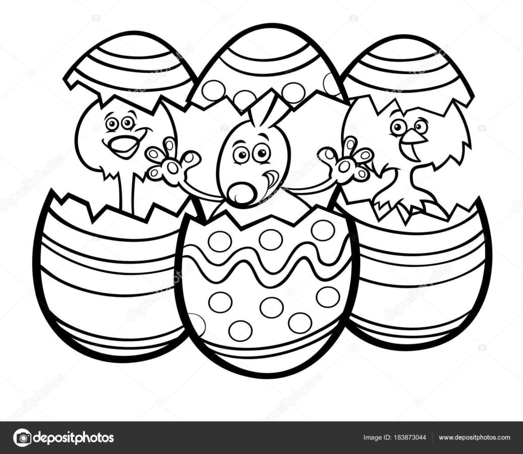 1038x902 Easter Bunny And Chickens Color Book Stock Vector Coloring