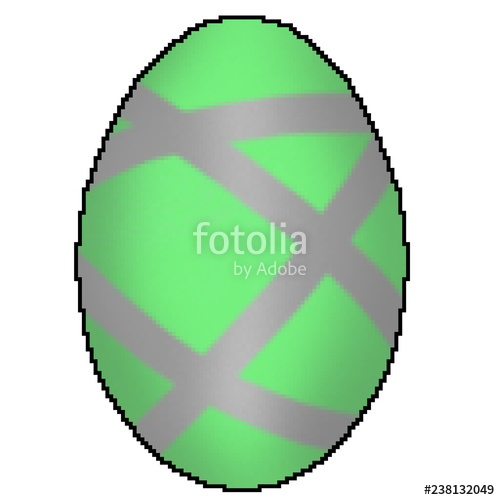 500x500 Pixel Bit Drawn Colorfully Designed Easter Egg Stock Photo