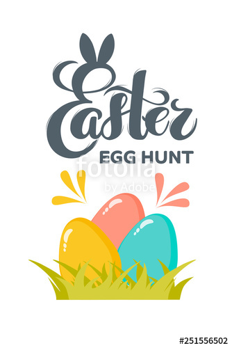 334x500 Vector Flat Easter Eggs With Hand Drawn Text Easter Egg Hunt