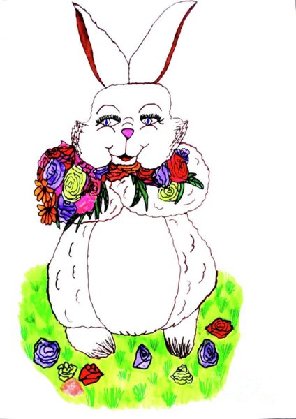424x600 Easter Bunny Drawings Fine Art America