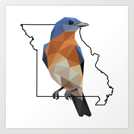 550x550 Missouri Eastern Bluebird Art Print