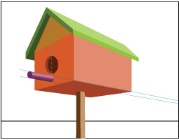 255x200 Birdhouses In Point Perspective Drawing And Coloring Art Lesson