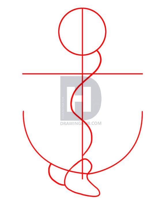 569x720 How To Draw An Anchor, Step