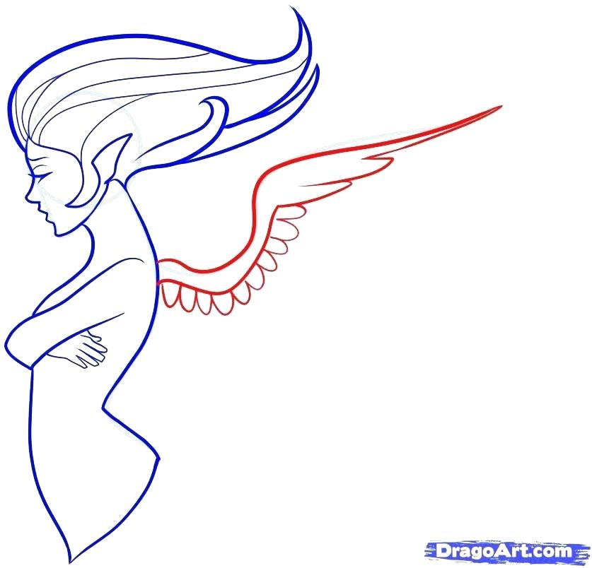 837x804 How To Draw A Angel Angel Line Drawing Draw Angel Easy