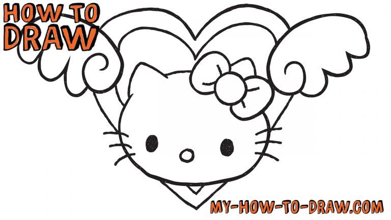768x432 How To Draw A Easy Heart With Wings How To Draw Hello Kitty Love