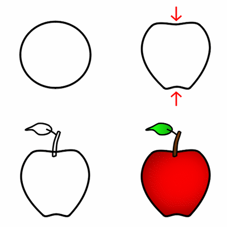 450x450 Drawing A Cartoon Apple