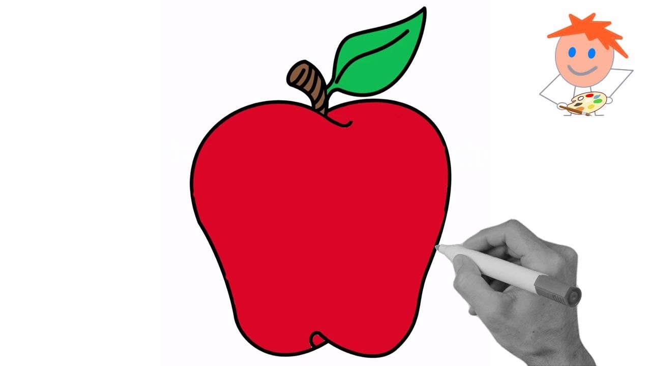 1280x720 How To Draw An Apple Easy Step