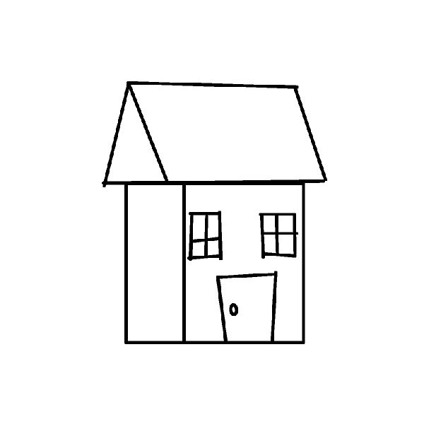 600x600 House Drawing Free Download