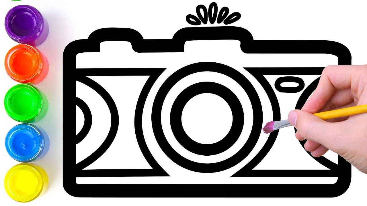 1280x720 Glitter Camera Coloring And Drawing For Kids, Toddlers Fun Easy