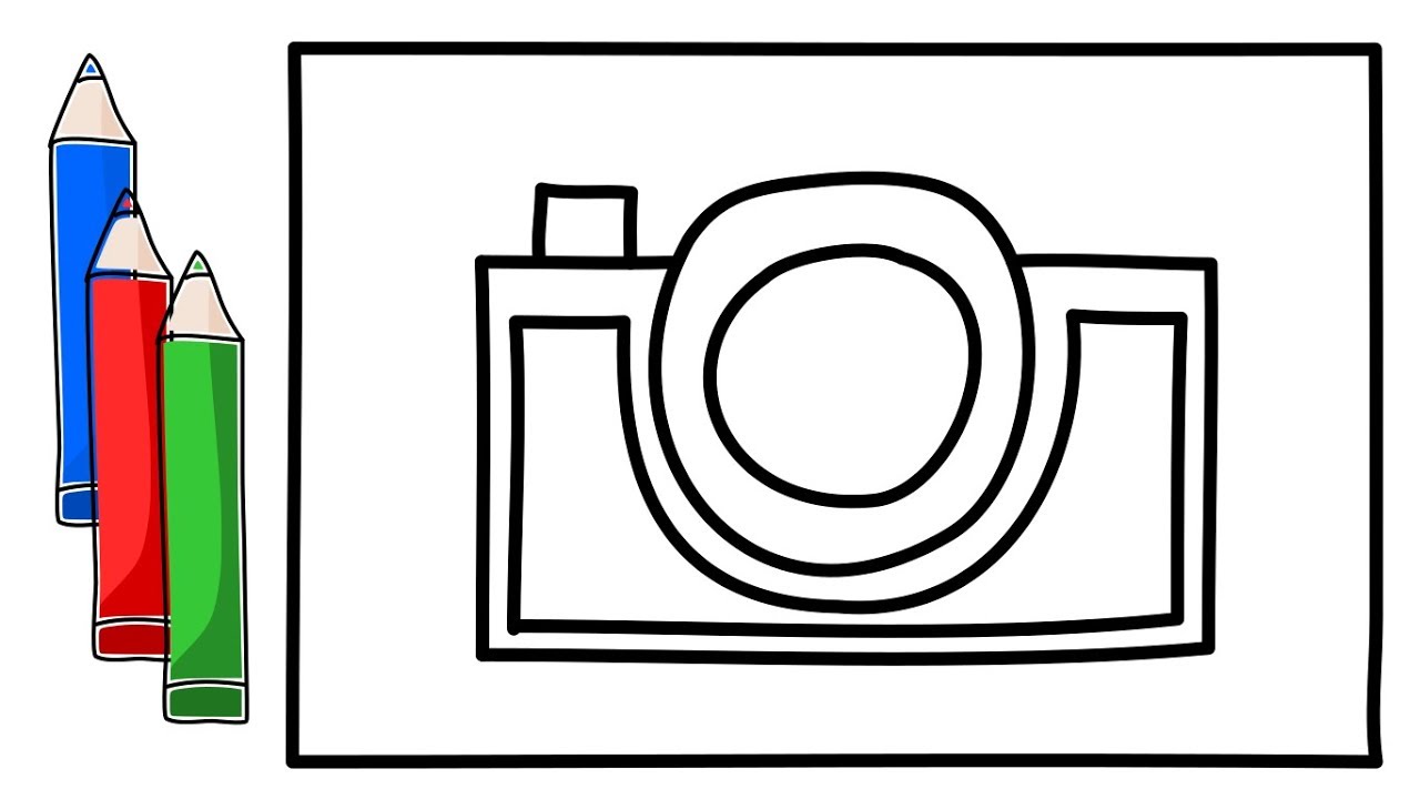 1280x720 How To Drawing A Camera And Coloring It For Kids Drawing