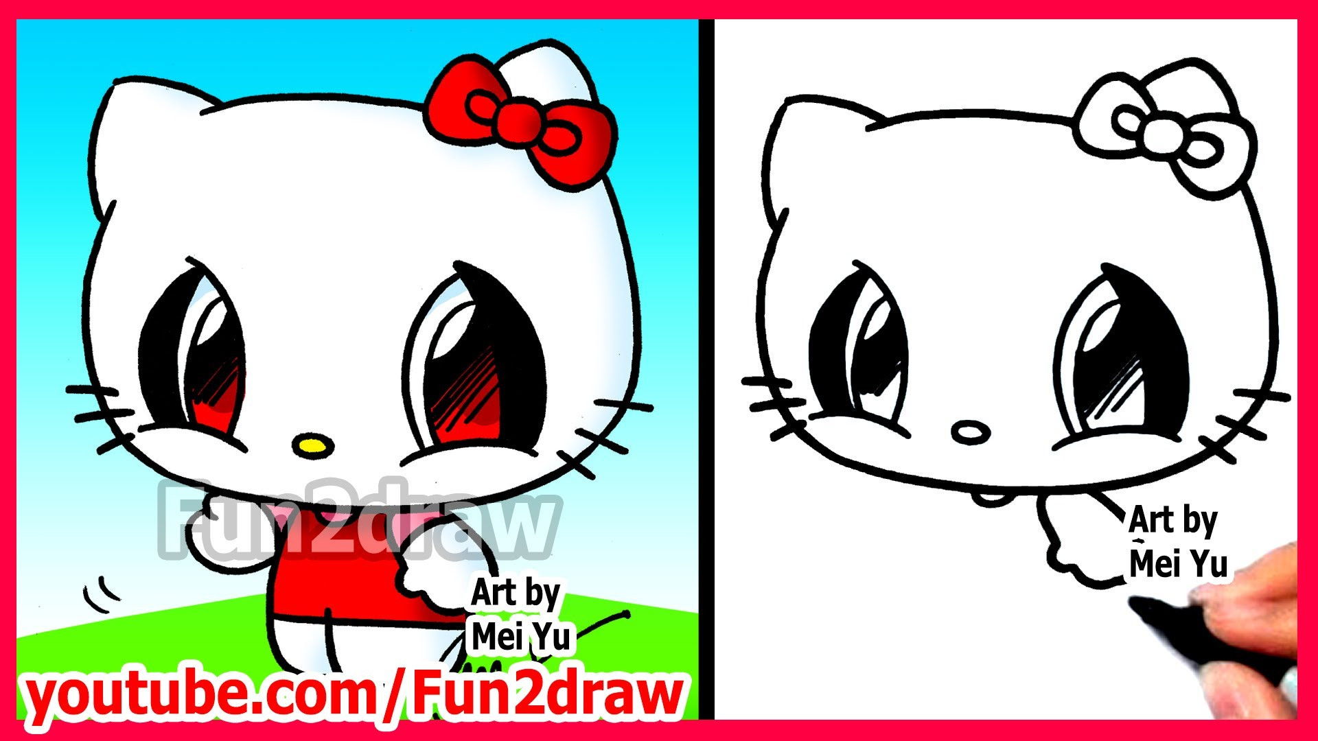 1920x1080 Fun Easy Drawings How To Draw Cartoon Characters Hello Kitty