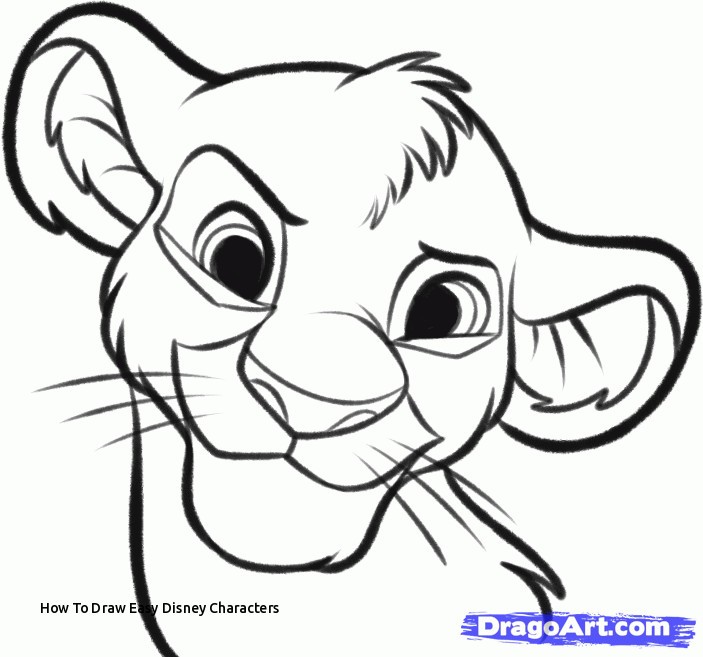 703x657 How To Draw Easy Disney Characters Cartoon Disney Drawing