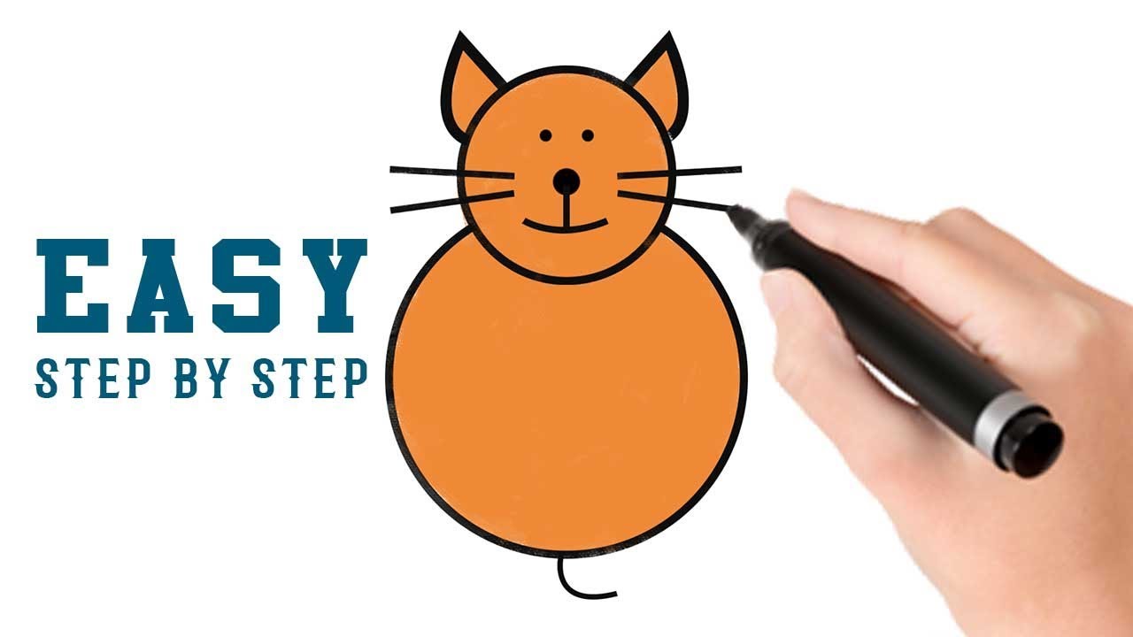 1280x720 How To Draw A Cat For Kids Easy Step