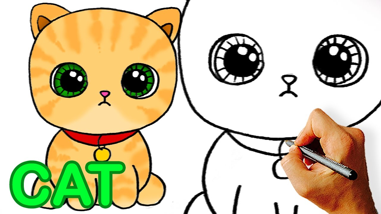 1280x720 Temporary Very Easy! How To Draw Cute Cartoon Cat Easy Art