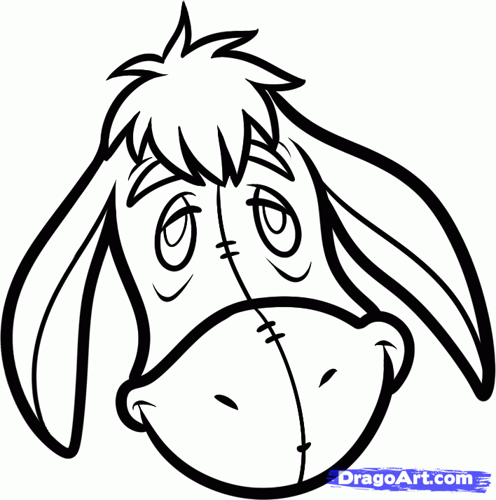 708x713 How To Draw Eeyore Easy, Step