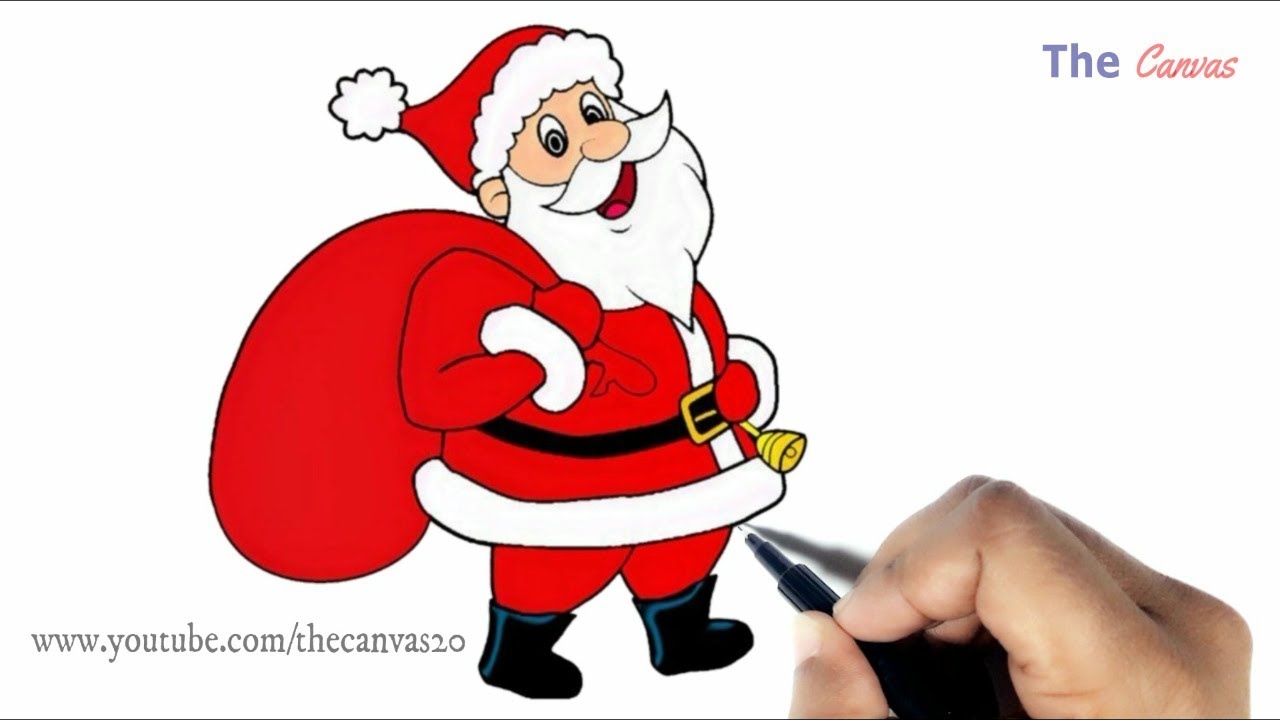 1280x720 Kids Christmas Drawing How To Draw Easy Santa Claus Step