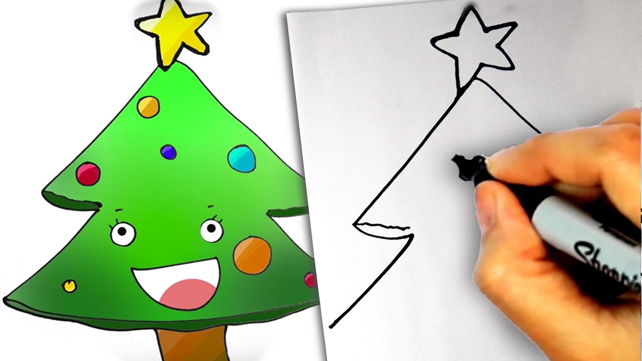 1280x720 How To Draw A Cute Easy Christmas Tree
