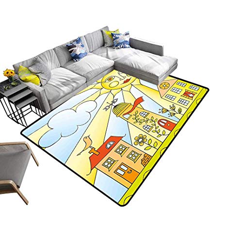 466x466 Alsohome Non Slip Thicken Carpe Childlike Drawing