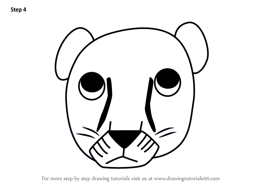848x602 Learn How To Draw A Cougar Face For Kids