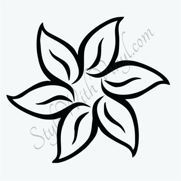 768x768 Simple Flower To Draw Flower Line Drawing