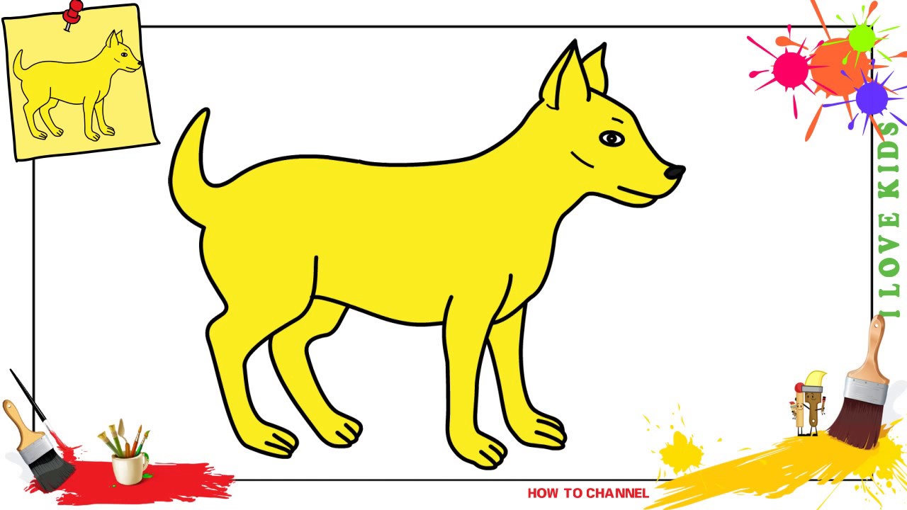 1280x720 How To Draw A Dog Easy Slowly Step