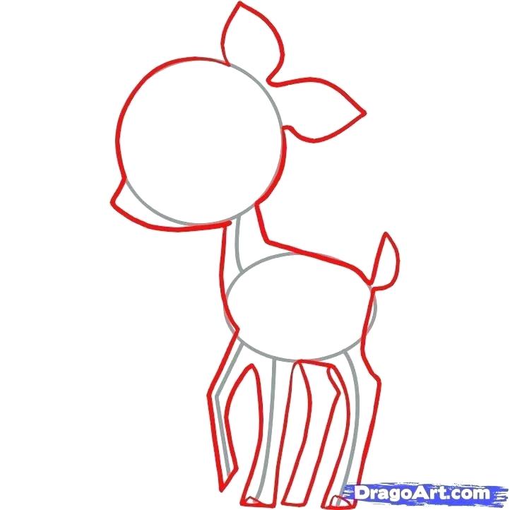 722x722 Easy To Draw Deer Deer Drawing Step Easy Way To Draw Cartoon