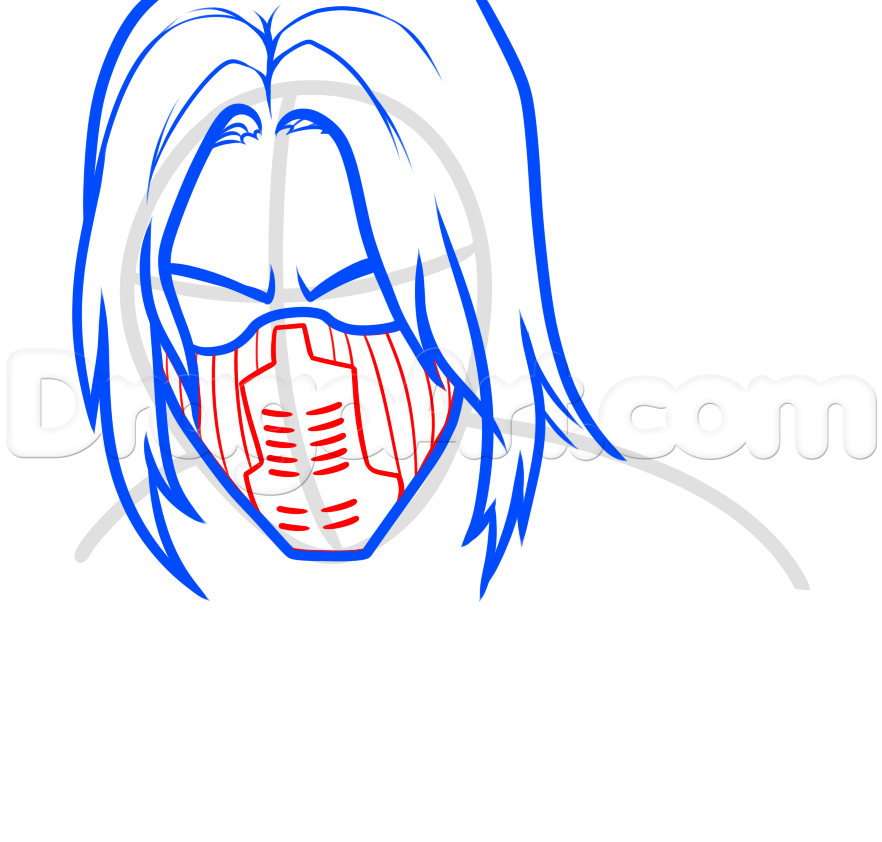 882x842 How To Draw The Winter Soldier, Step