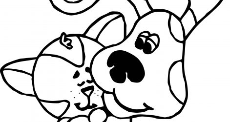 471x250 Anime Cat And Dog Drawing Free Easy Love Mix Cuddling Clipart