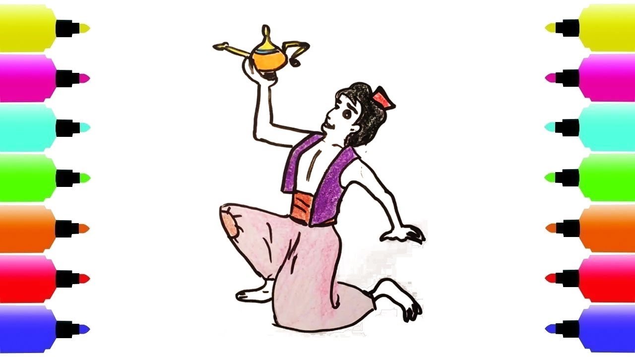 1280x720 How To Draw Aladdin And The Magic Lamp Step