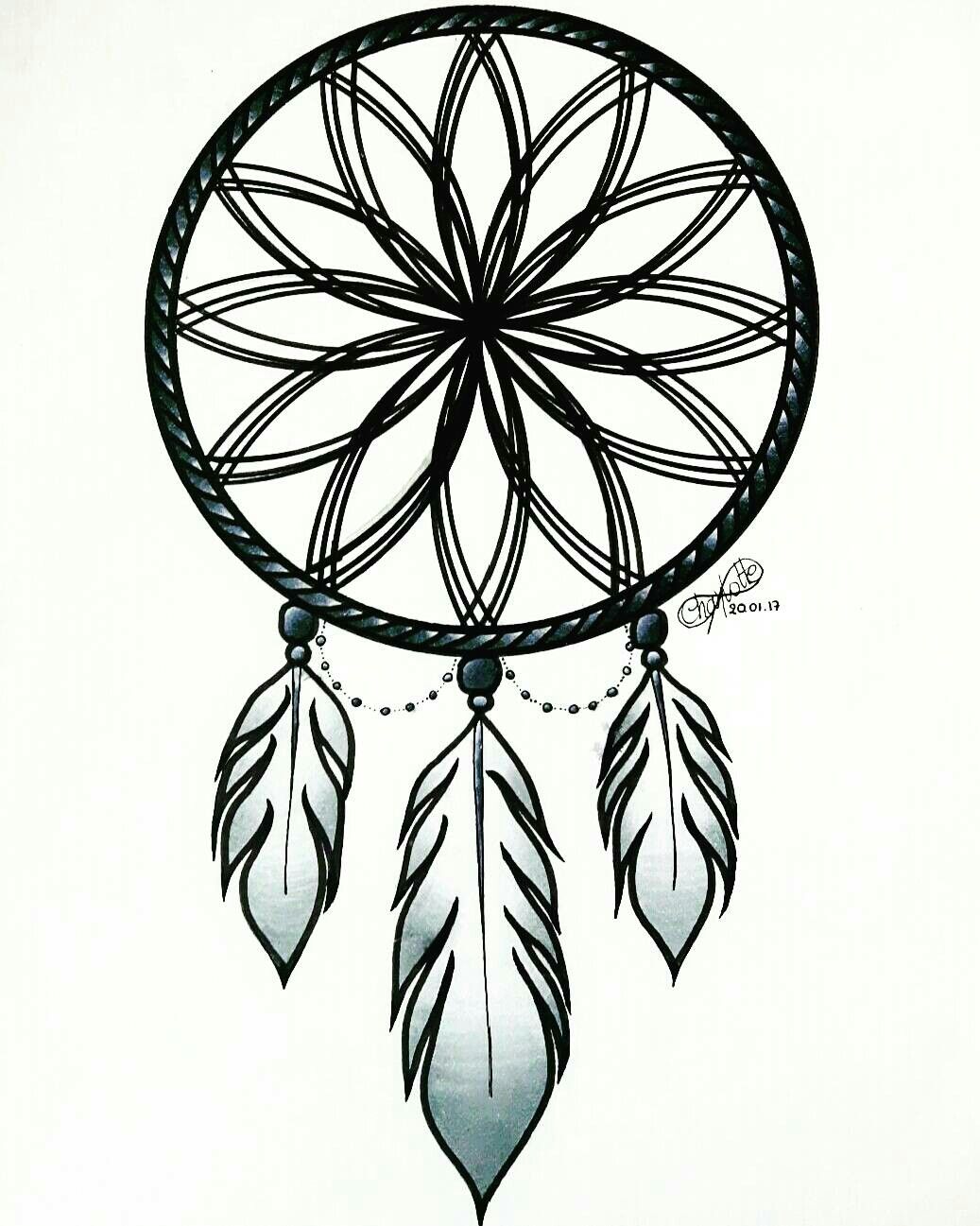 1037x1297 Dreamcatcher Drawing