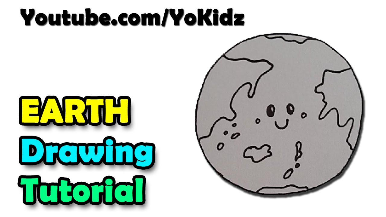 1280x720 How To Draw A Cartoon Earth For Kids Easy And Simple