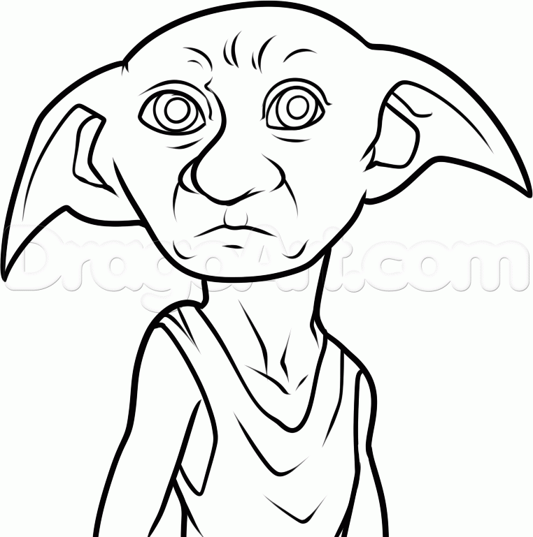762x769 How To Draw Dobby From Harry Potter, Step