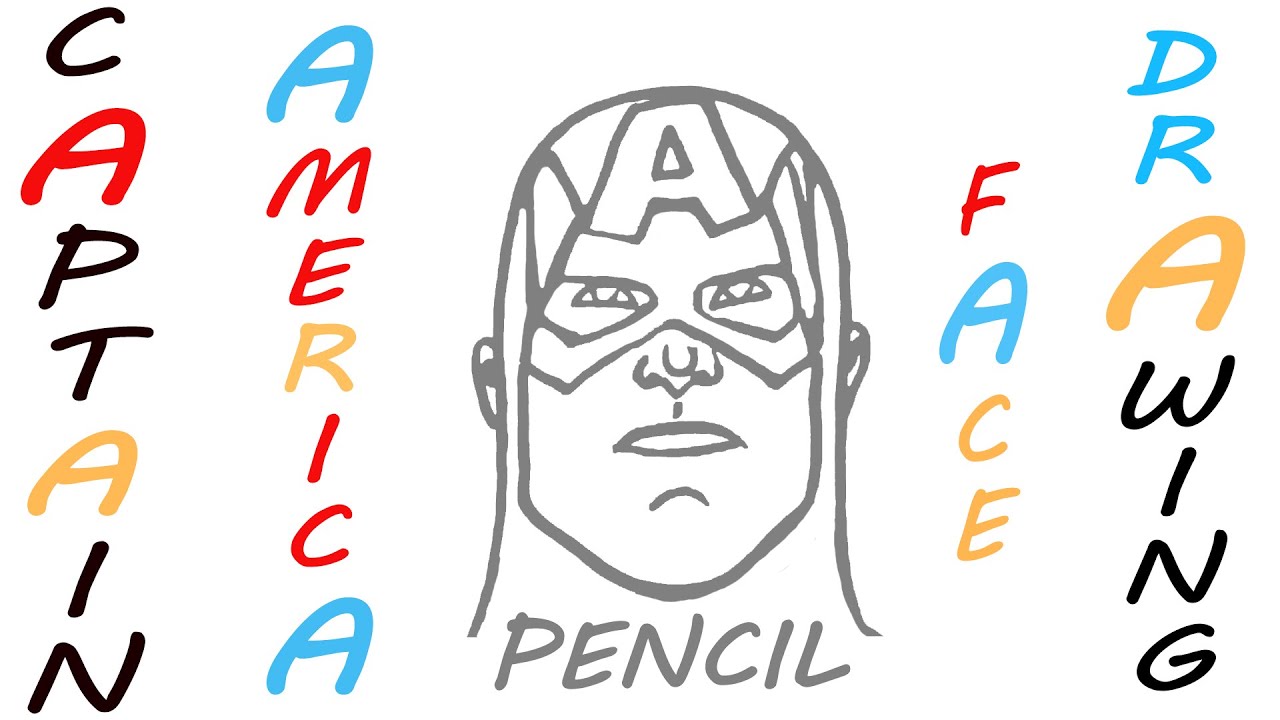 1280x720 How To Draw Captain America Face Easy For Kids Marvel