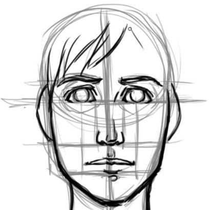 414x411 How To Draw A Face Step