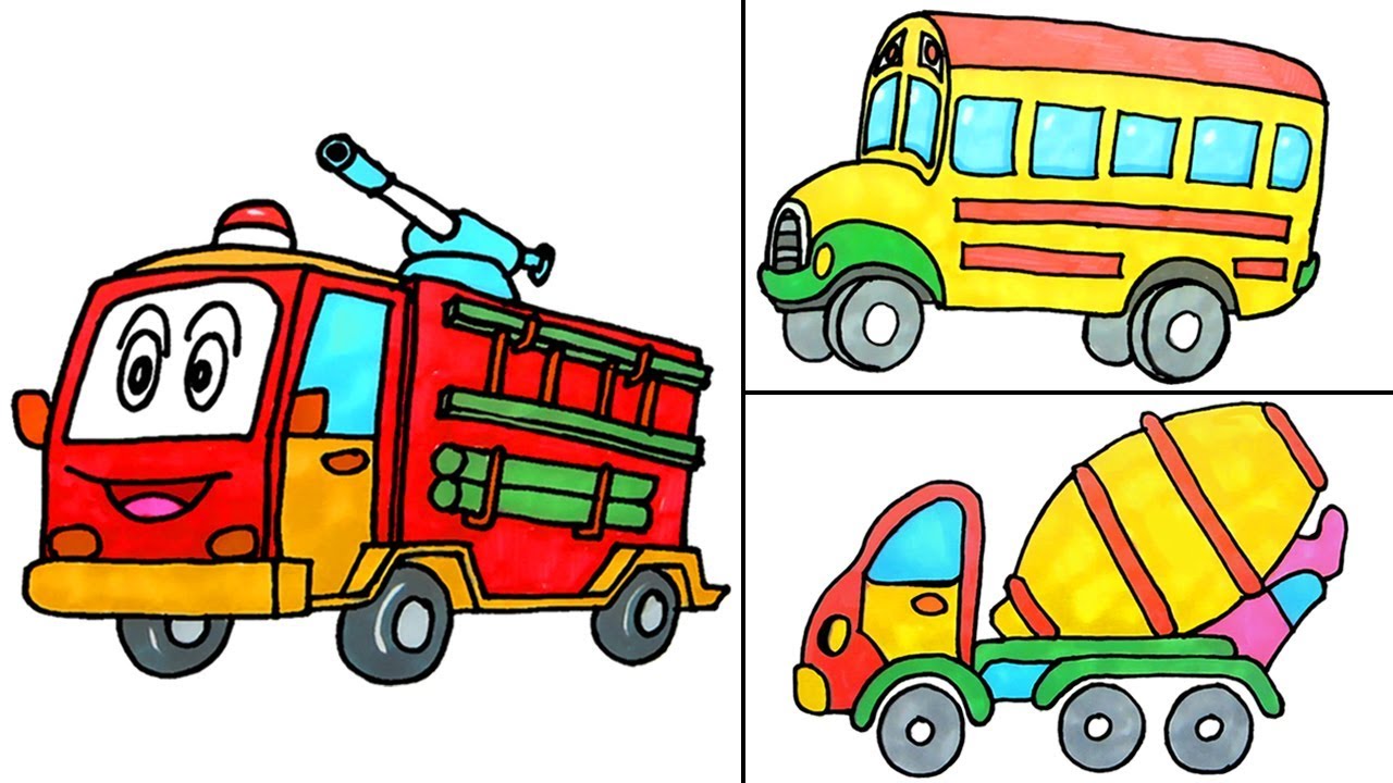 1280x720 Learn To Draw Fire Truck Easy Drawing For Kids Step