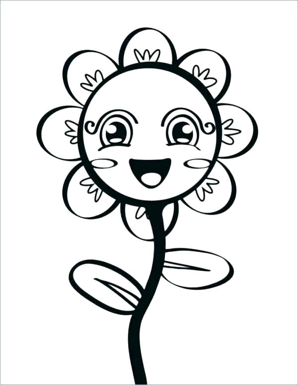 600x775 Drawing Flower For Kids