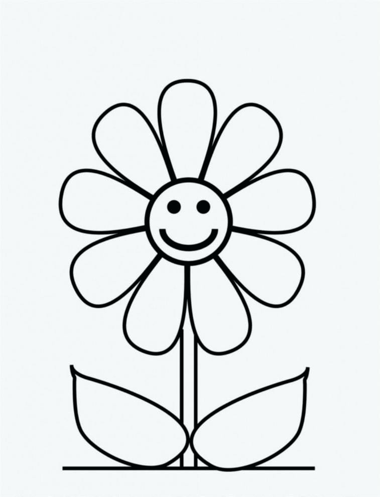 757x990 Simple And Easy Flower Sketches Simple Flower Drawing Easy