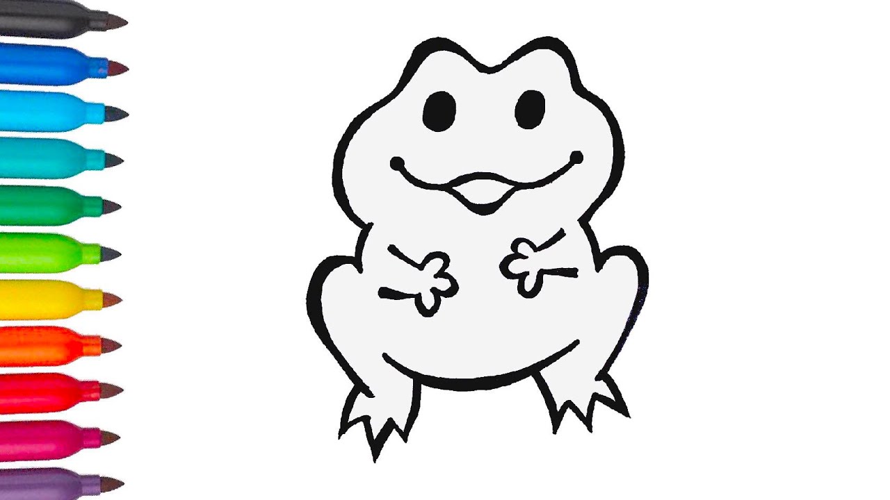 1280x720 Frog Drawing For Kids Learn How To Draw And Color Easy Funny