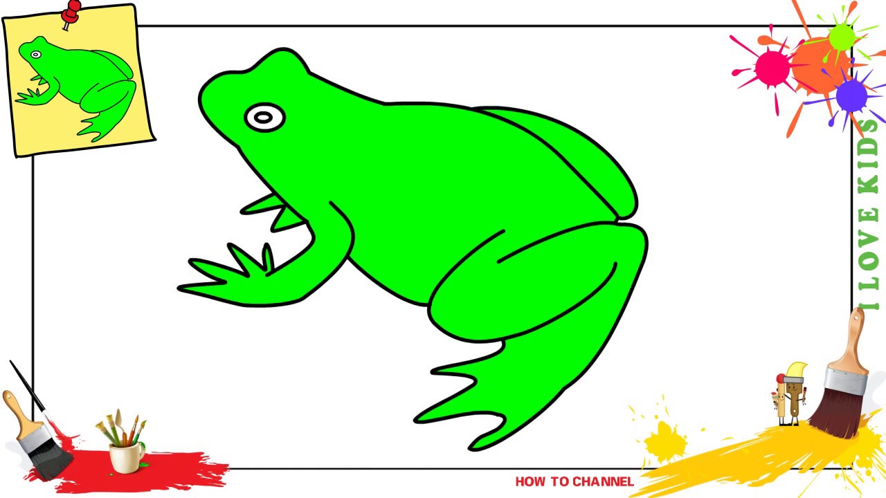 1280x720 How To Draw A Frog Easy Slowly Step