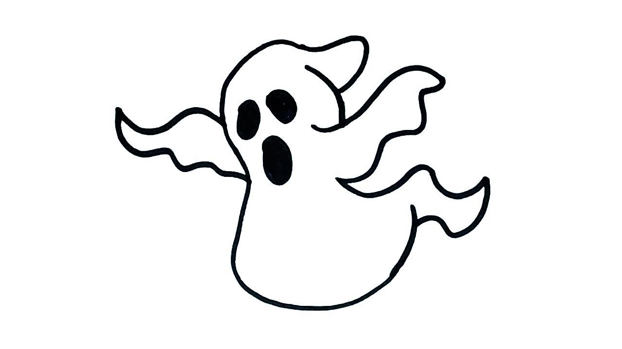 Easy Ghost Drawing Free download on ClipArtMag