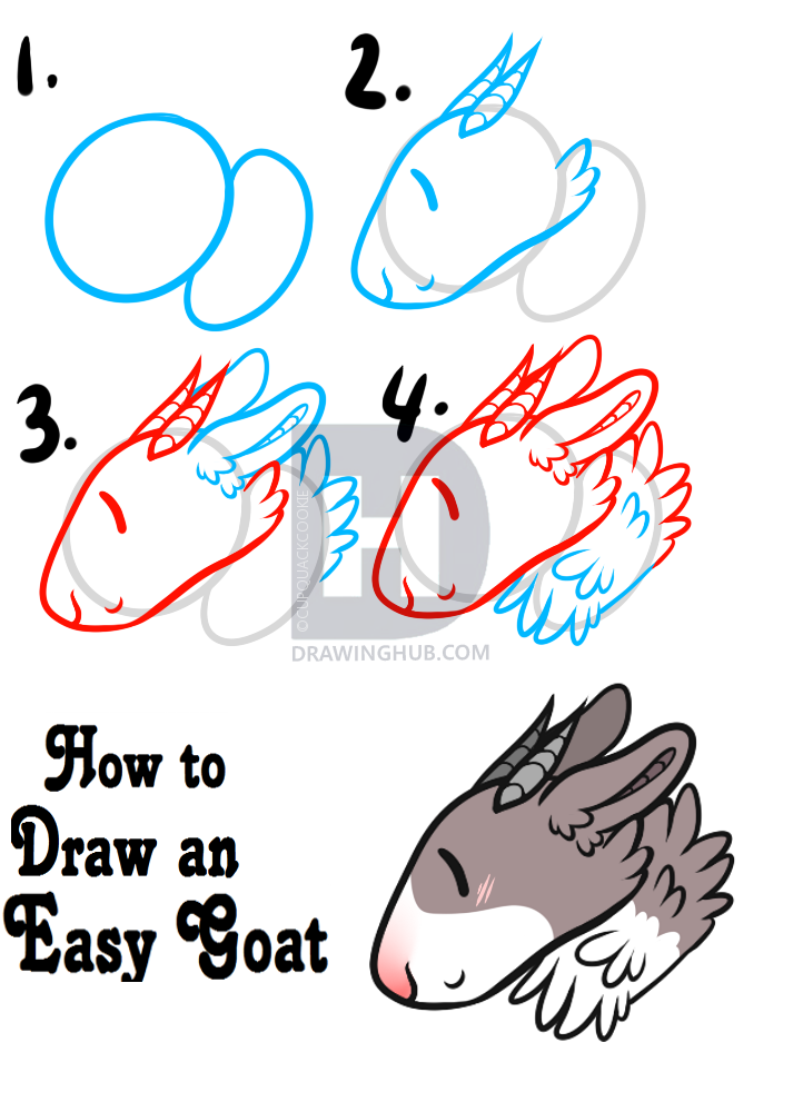 713x1000 How To Draw An Easy Goat, Step