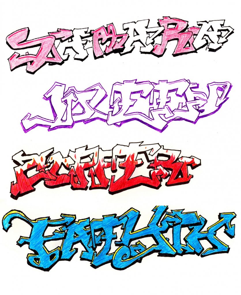 836x1023 Graffiti Drawing Easy Graffiti Models Steps Of How To Draw