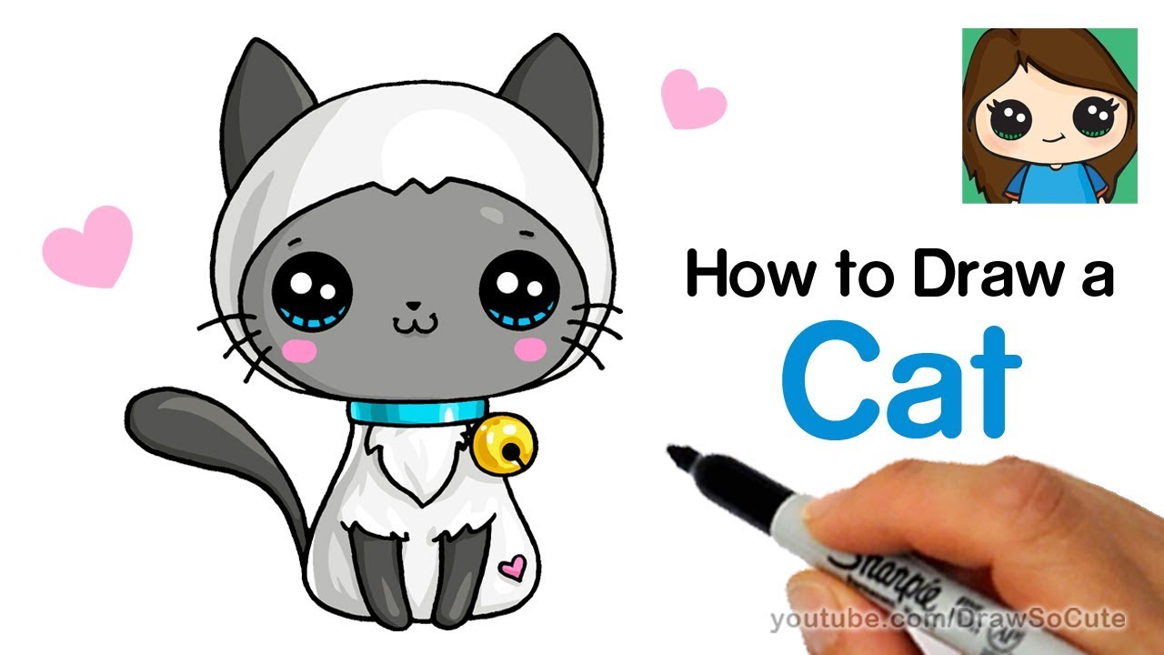 1280x720 How To Draw A Cat Easy