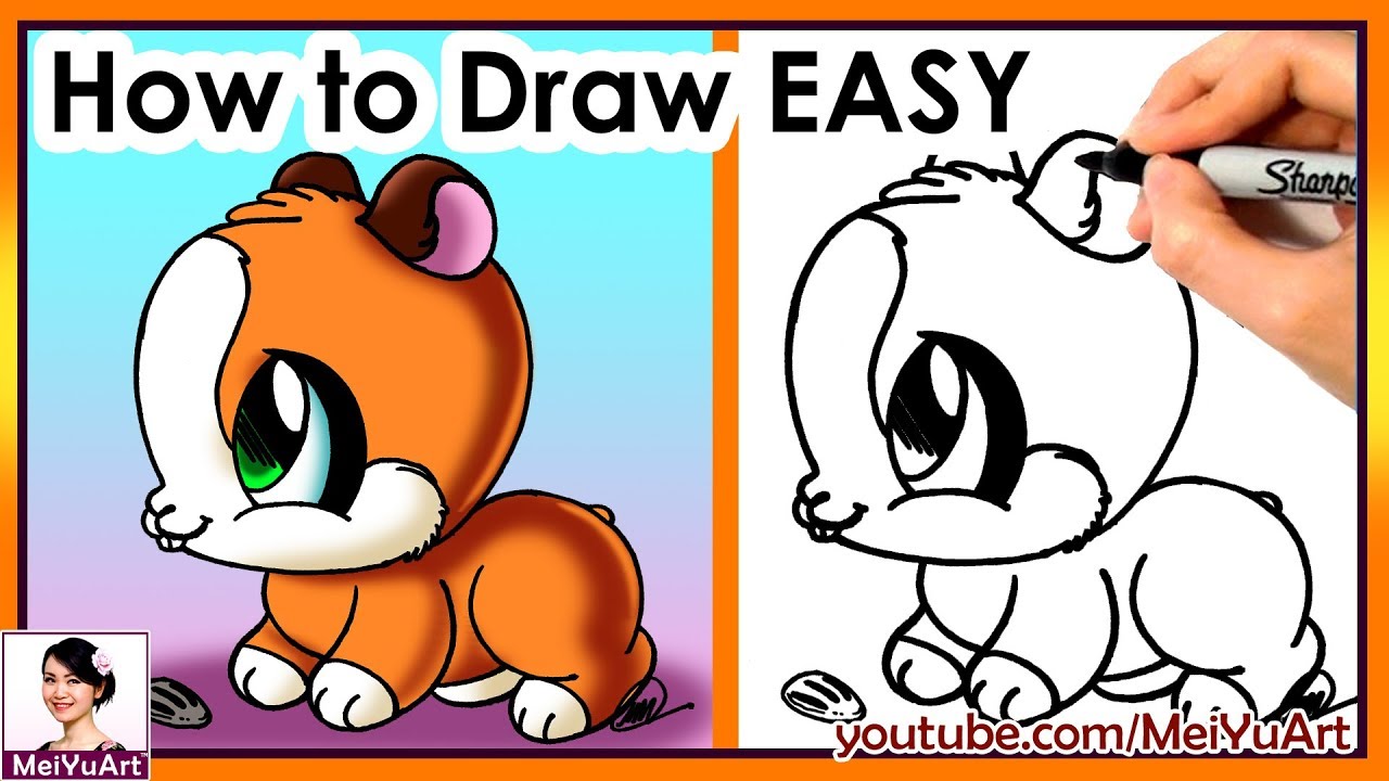 1280x720 How To Draw A Hamster Cute Easy Real Time Mei Yu Art
