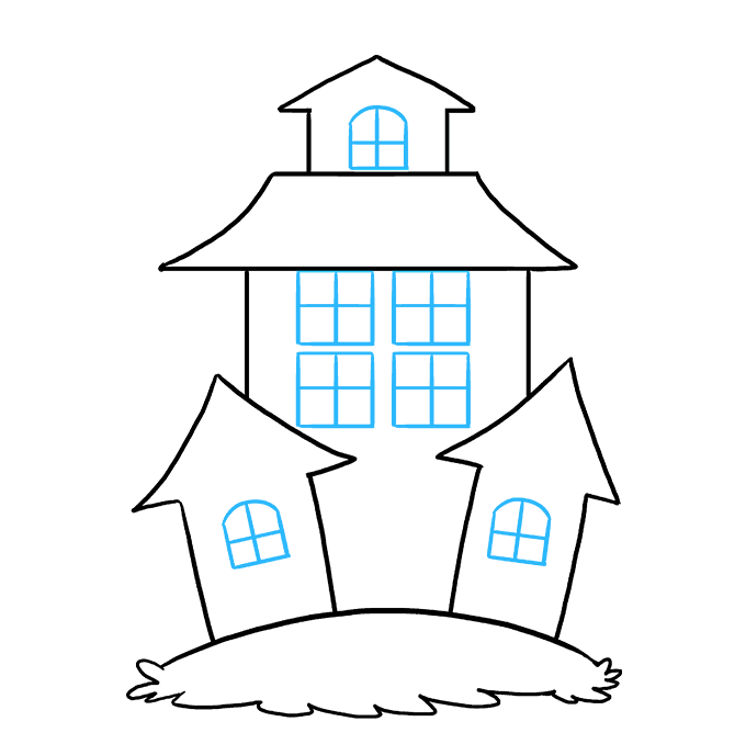 680x678 How To Draw A Haunted House